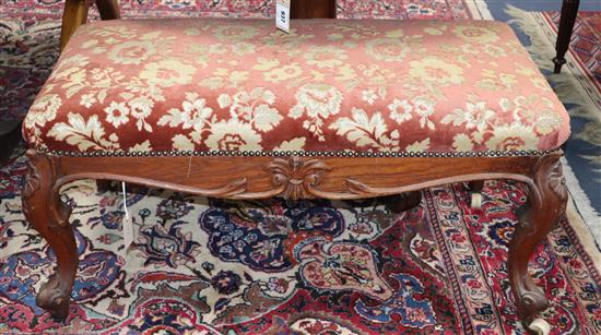A Victorian rosewood dressing stool L.92cm